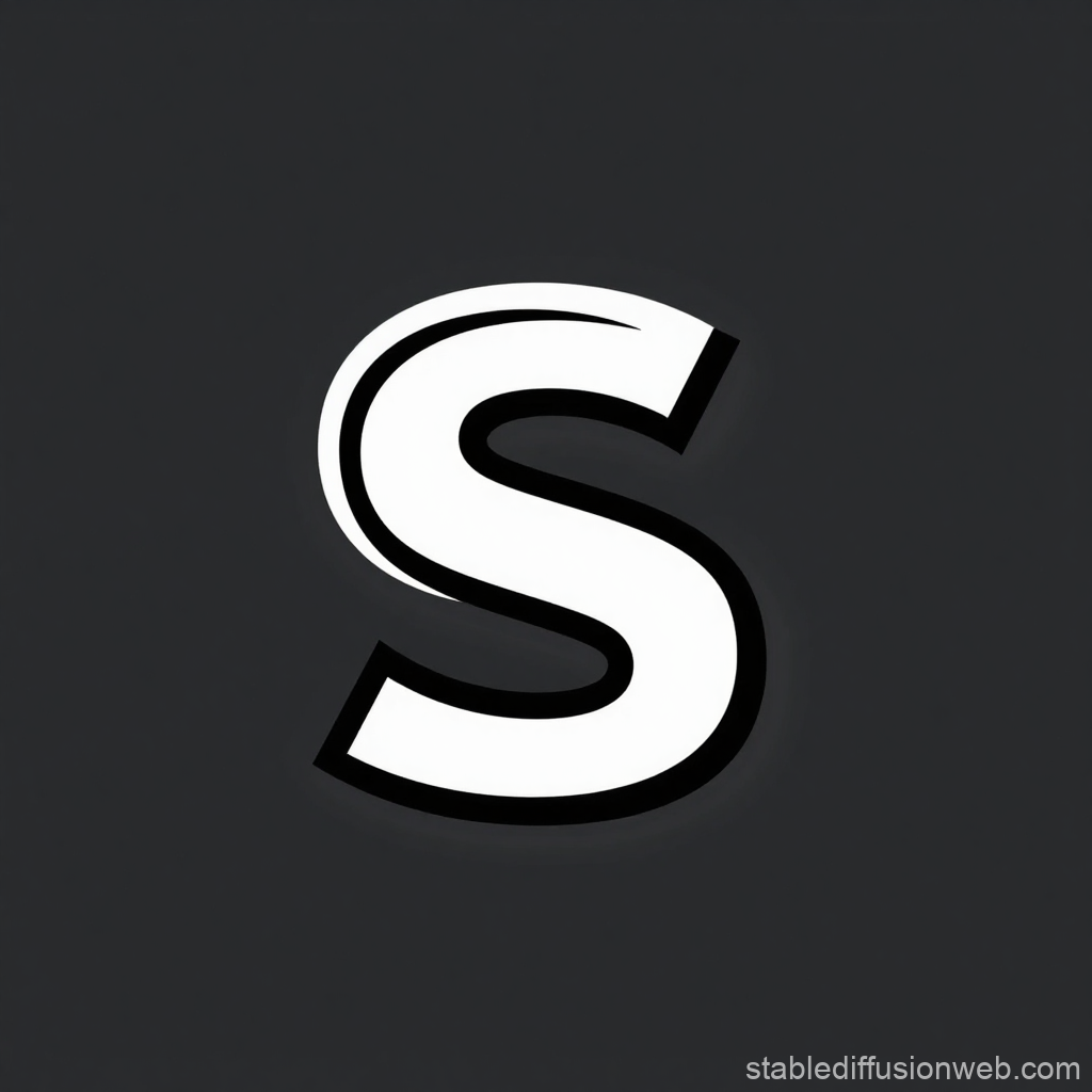 Bold White Letter S Logo on Dark Background