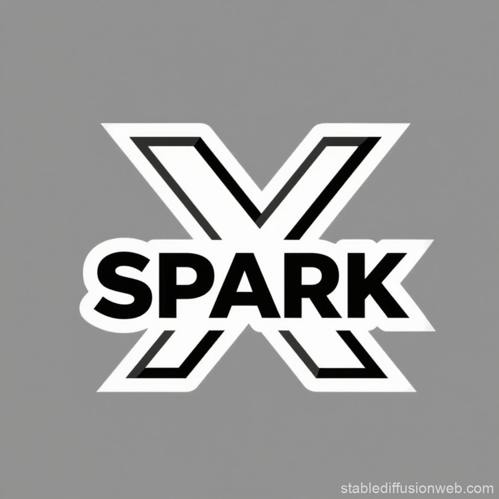 Bold X Spark Logo Design on Gray Background