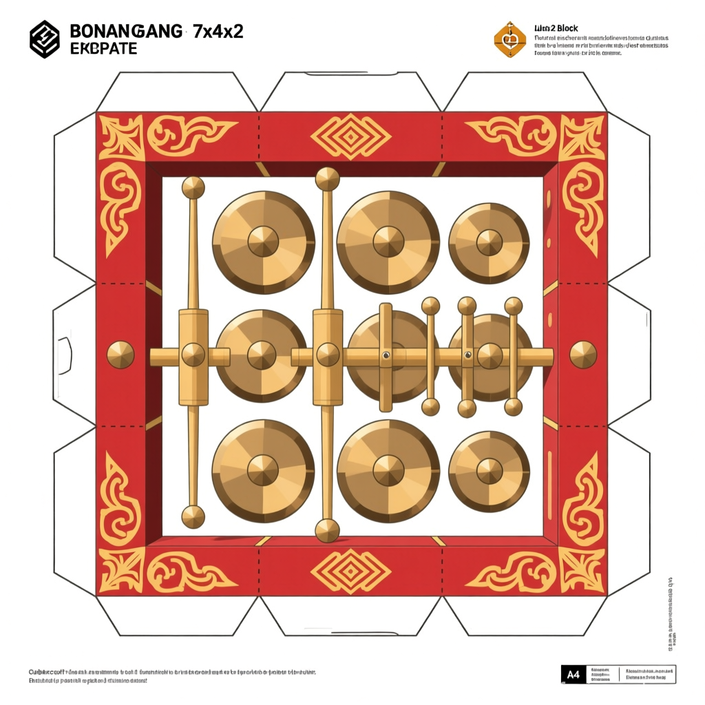 Bonang Gamelan Papercraft Template