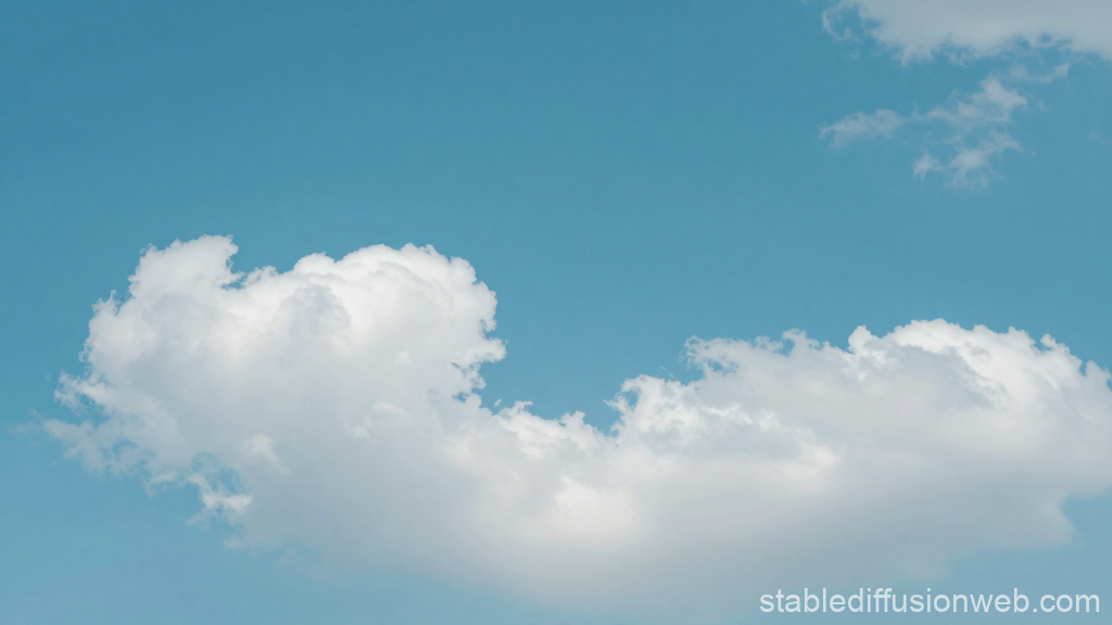Bright Blue Sky with Fluffy White Clouds