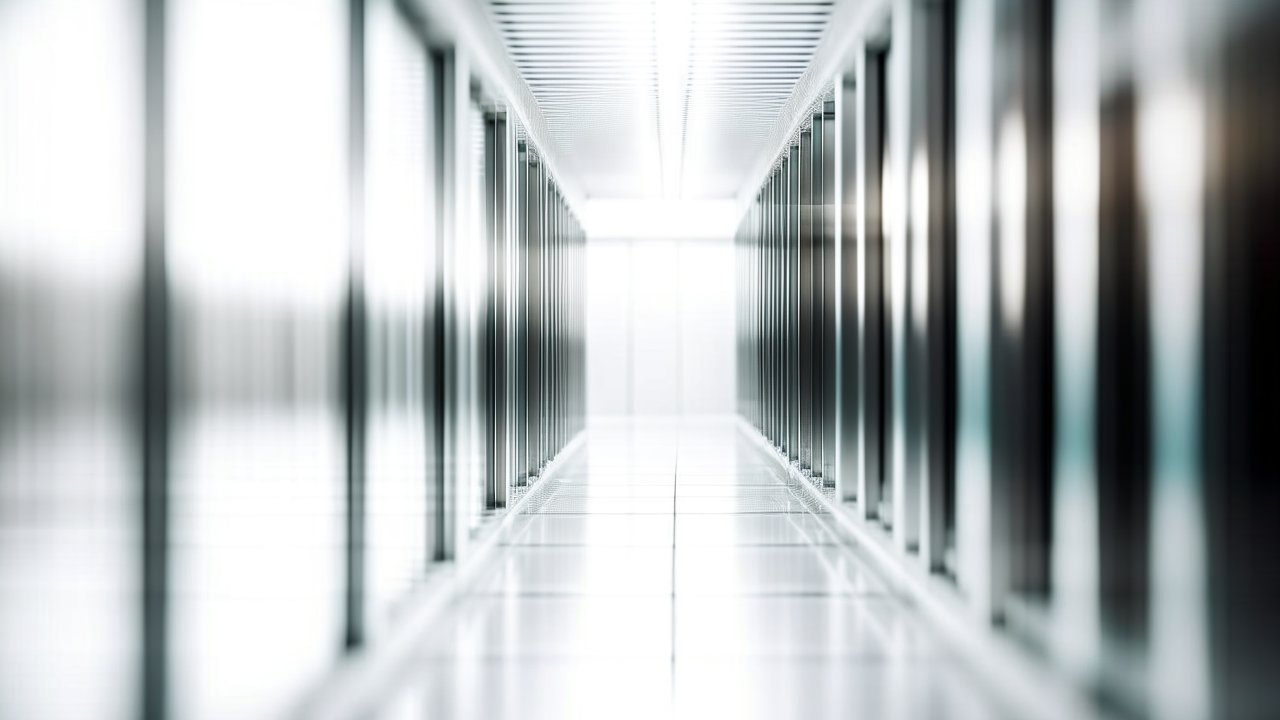 Bright Modern Data Center Corridor