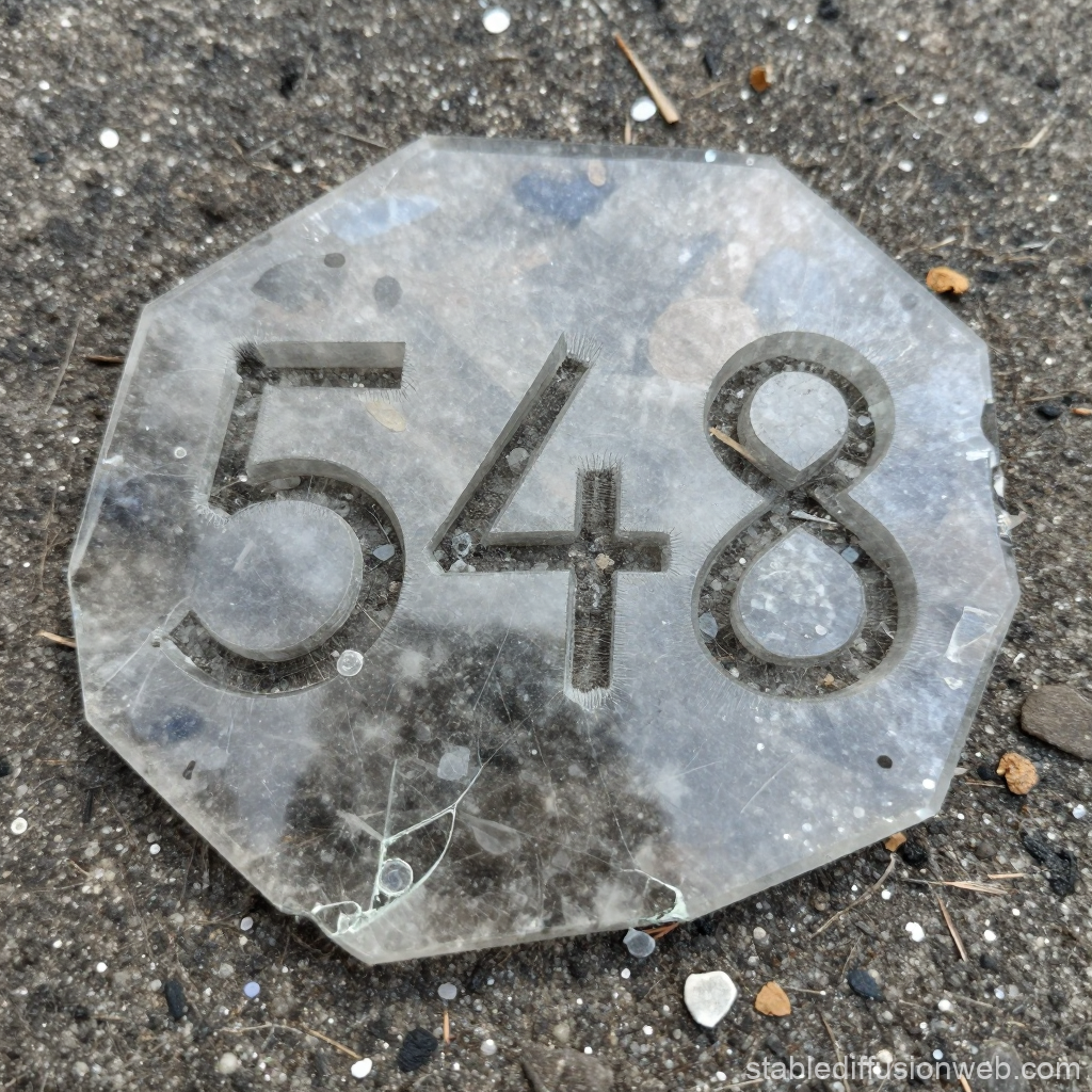 Broken Transparent Number Plate with 548