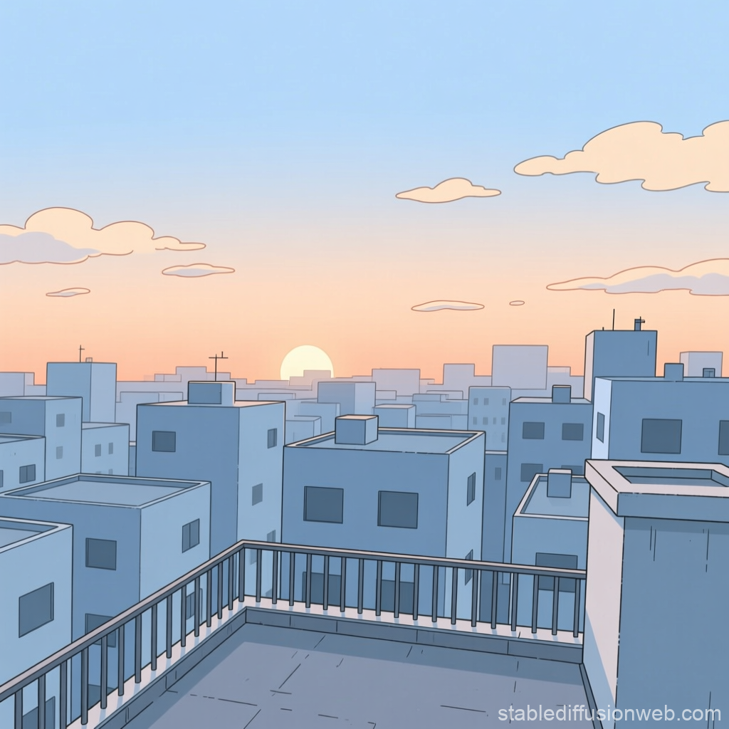 Calm Dawn Over City Rooftops