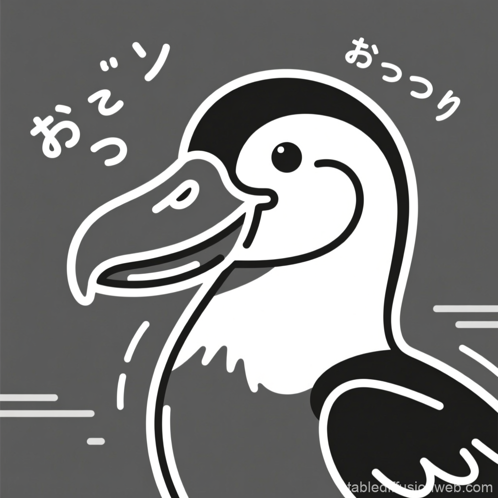 Calm Laughing Hooded Bird Cartoon