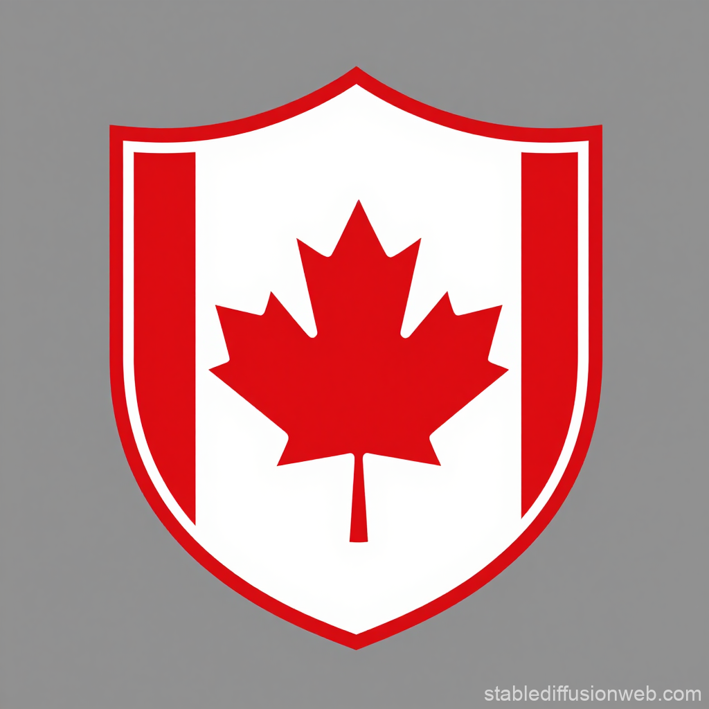 Canadian Football Federation Crest with Maple Leaf Shield