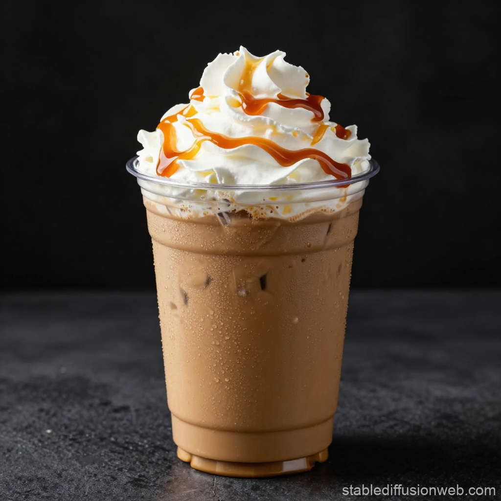 Caramel Coffee Frappe with Whipped Cream