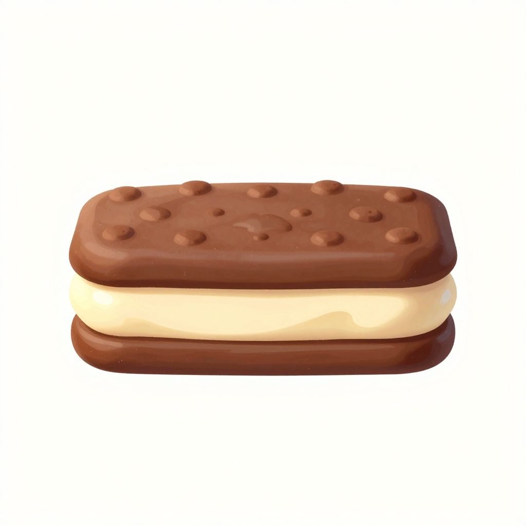 Cartoon Style Ice Cream Sandwich Illustration