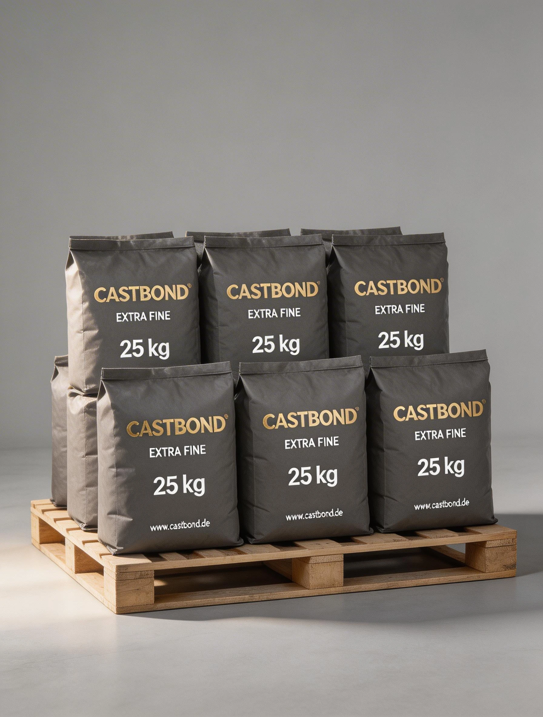 Castbond Extra Fine 25kg Bags on Wooden Pallet