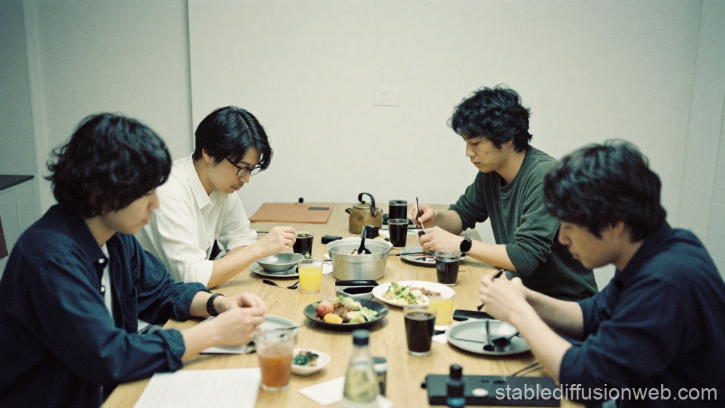 Casual Japanese Staff Lunch Gathering