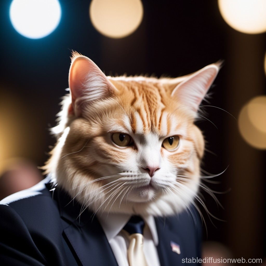 Cat in a Suit with a Serious Expression