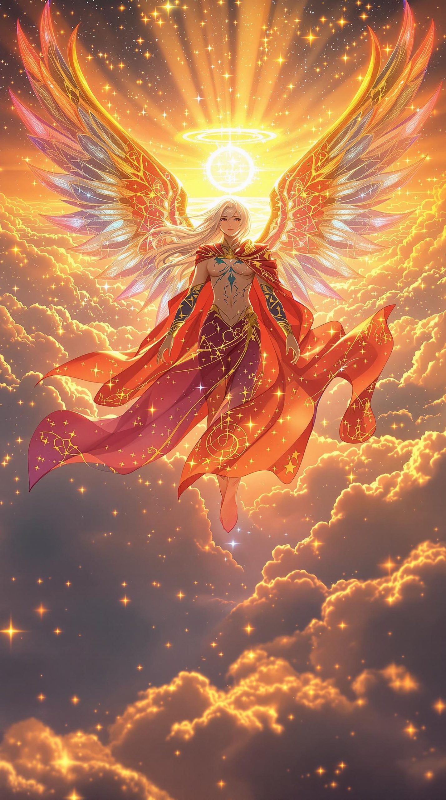 Celestial Angel in Radiant Anime Style