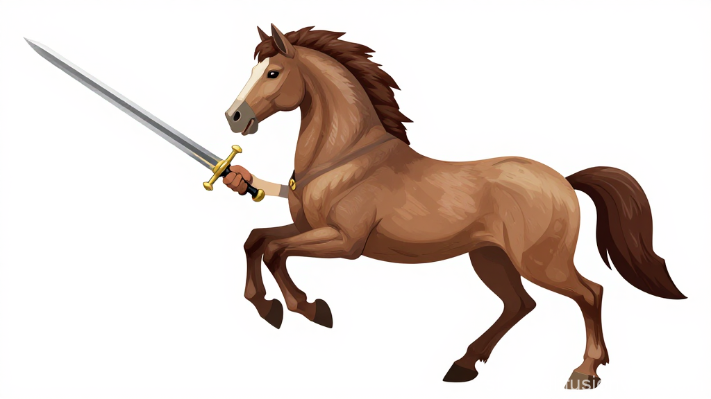Centaur Horse Holding a Sword in Illustration Style