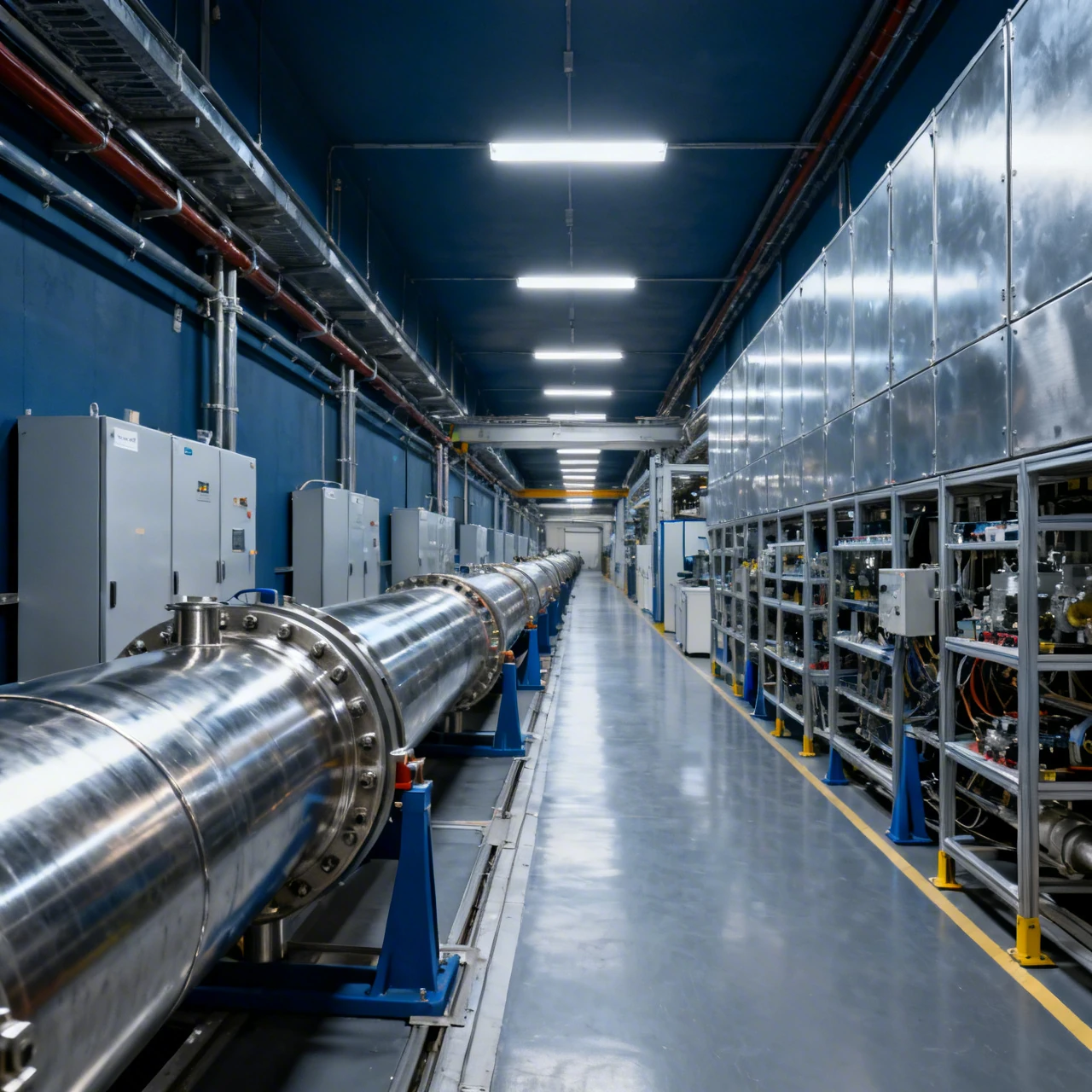 CERN Beamline Corridor with Advanced Scientific Equipment
