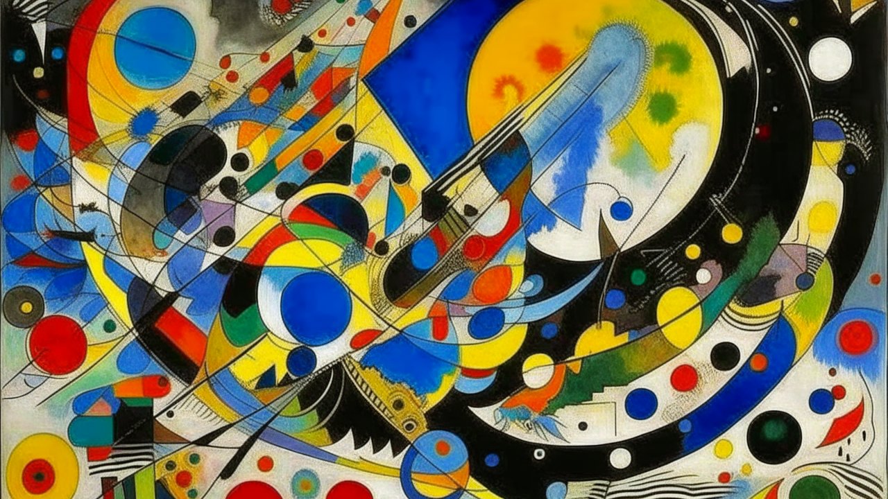 Chaotic Abstract Composition with Vibrant Colors