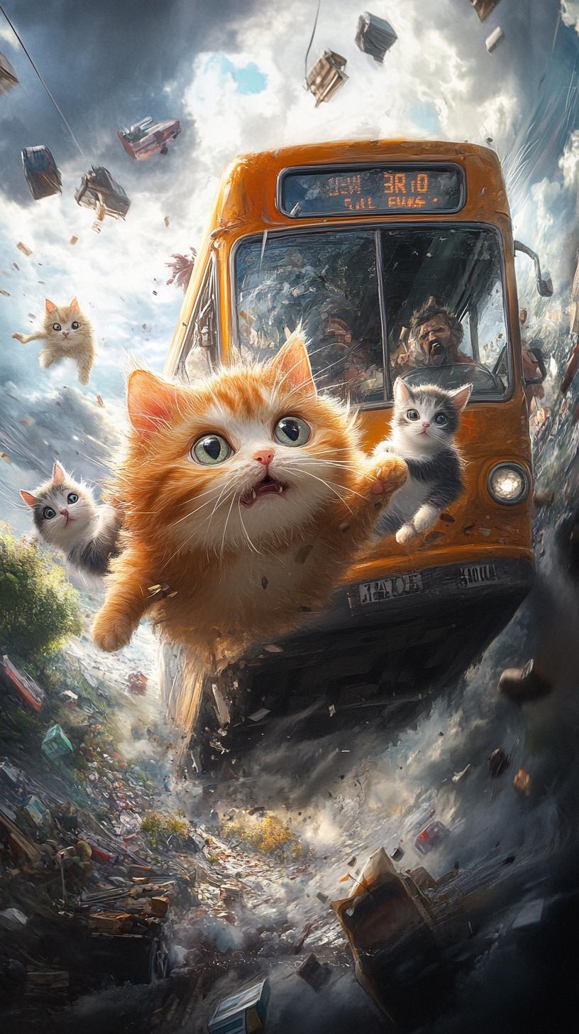 Chaotic Flight of Kittens from a Crashing Bus
