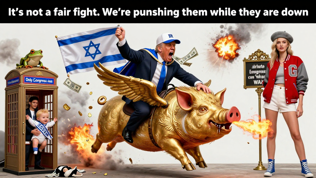 Chaotic War Pig Pop Art with Political Satire