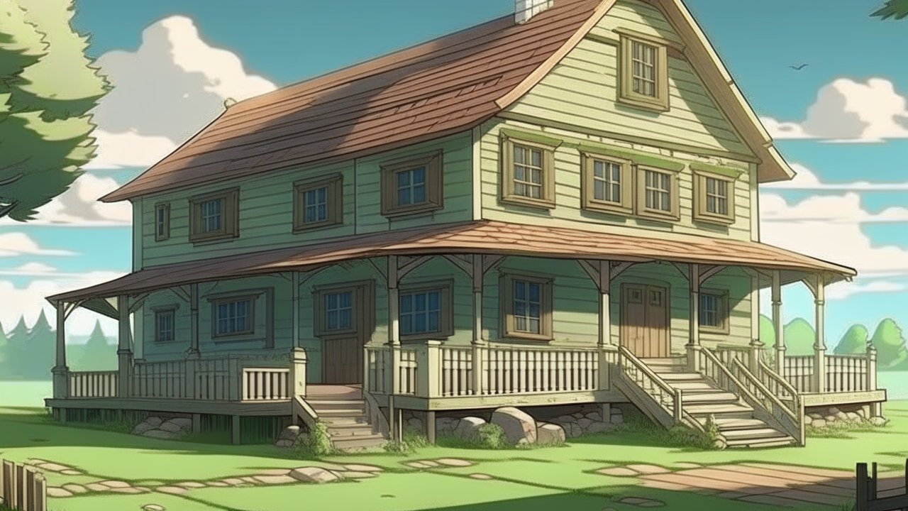 Charming Two-Story Country House with Wraparound Porch