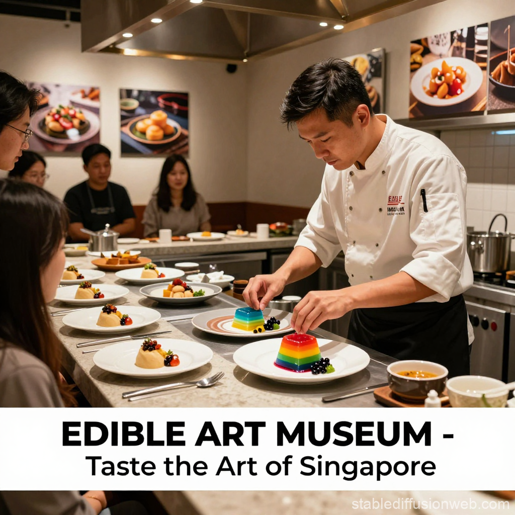Chef Preparing Artistic Desserts at Edible Art Museum
