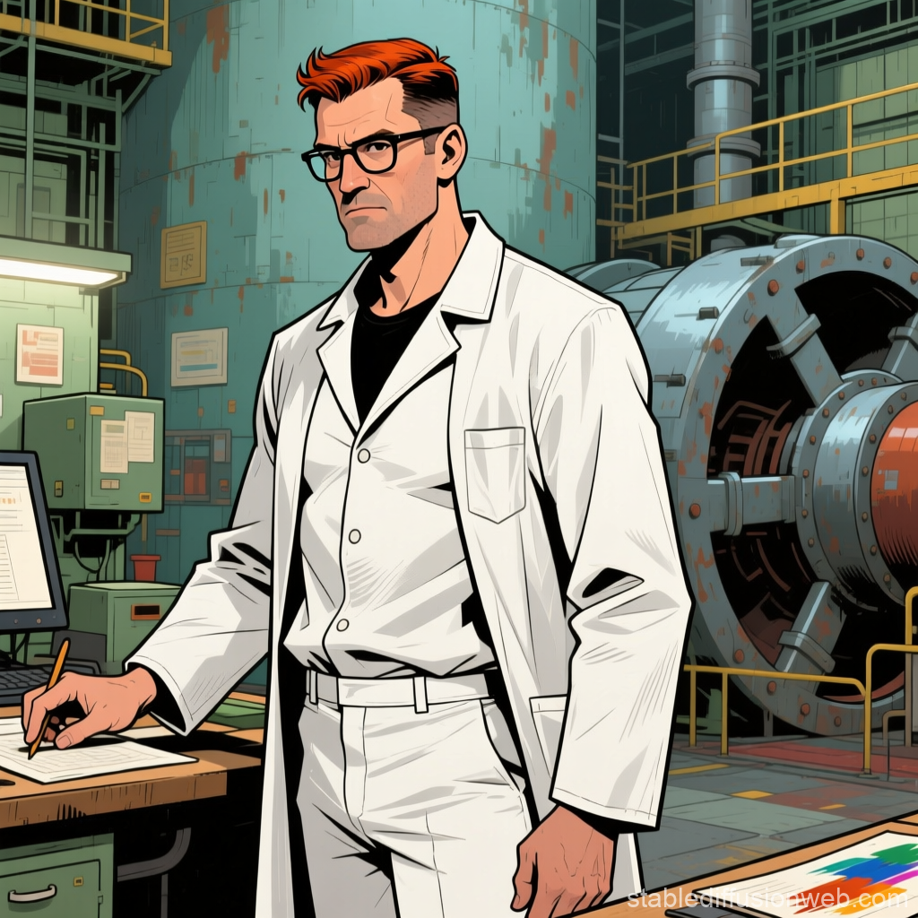 Chernobyl Engineer in Industrial Control Room