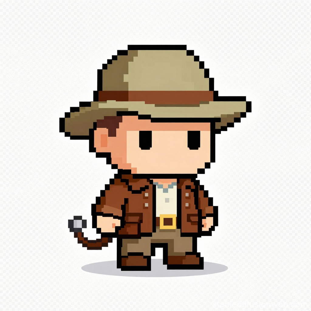 Chibi Archaeologist Pixel Art Character