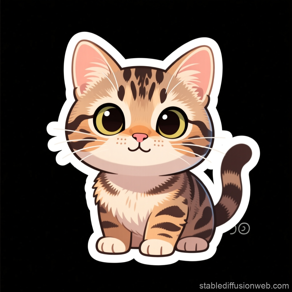 Chibi Tabby Cat with Big Eyes