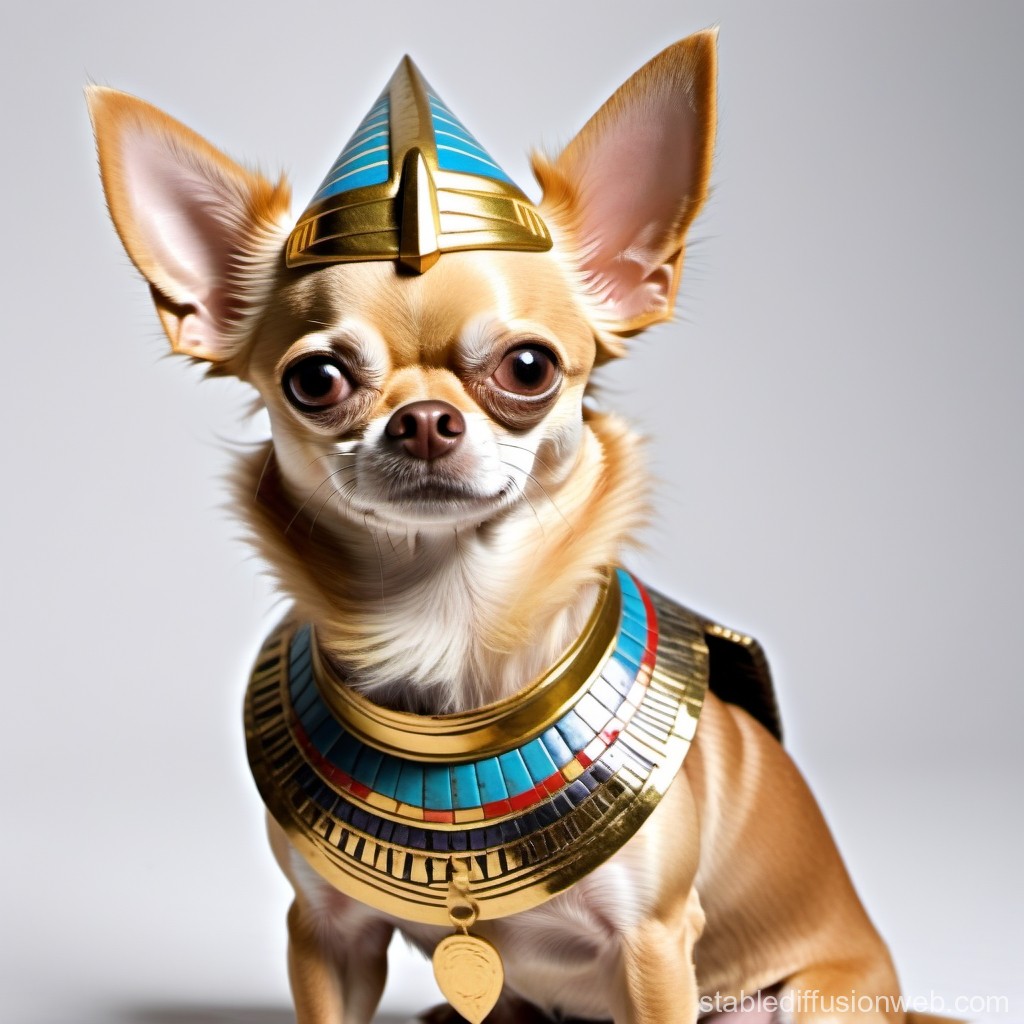 Chihuahua Dog in Ancient Egyptian Pharaoh Costume