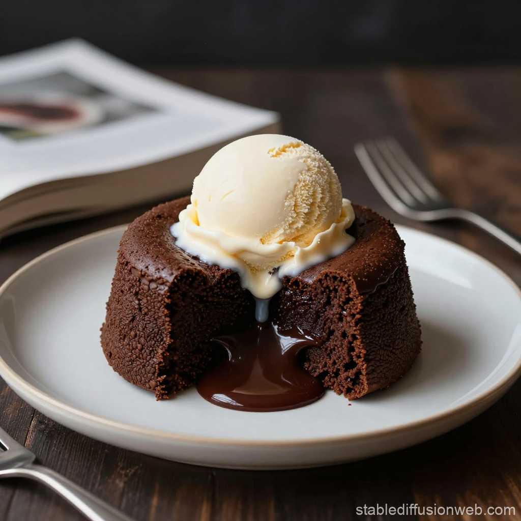 Chocolate Lava Cake with Vanilla Ice Cream