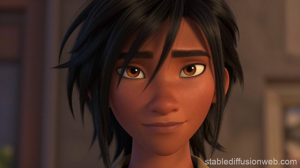 Cinematic Animated Character Portrait with Warm Expression