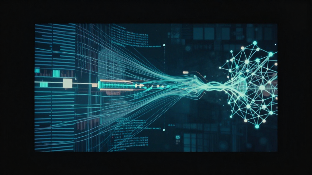 Cinematic Futuristic Data Flow Visualization