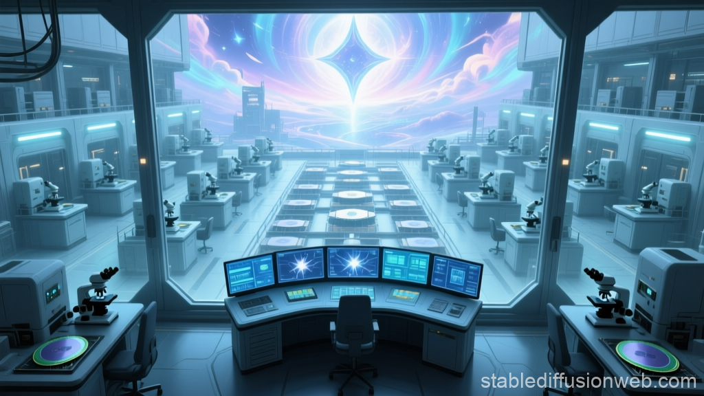 Cinematic Sci-Fi Cleanroom Inspection Bay