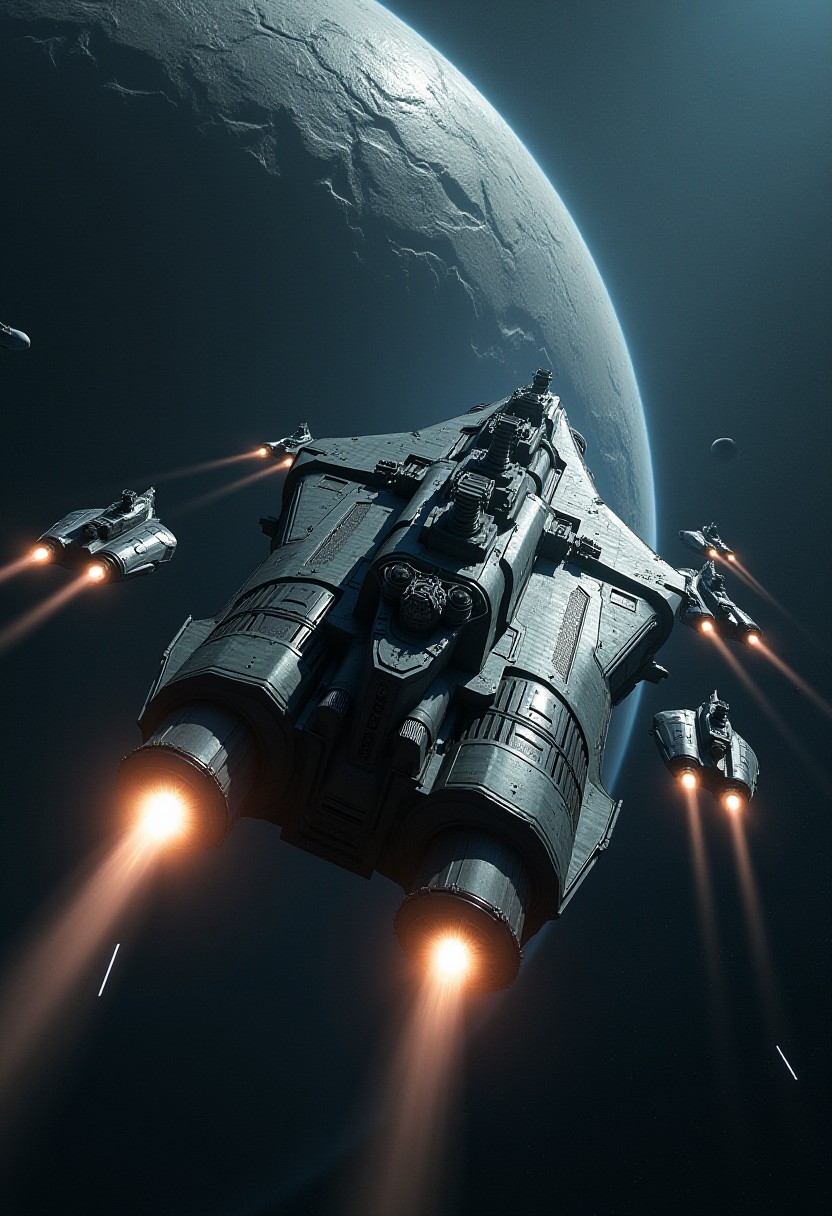 Cinematic Space Battle with Advanced Starships