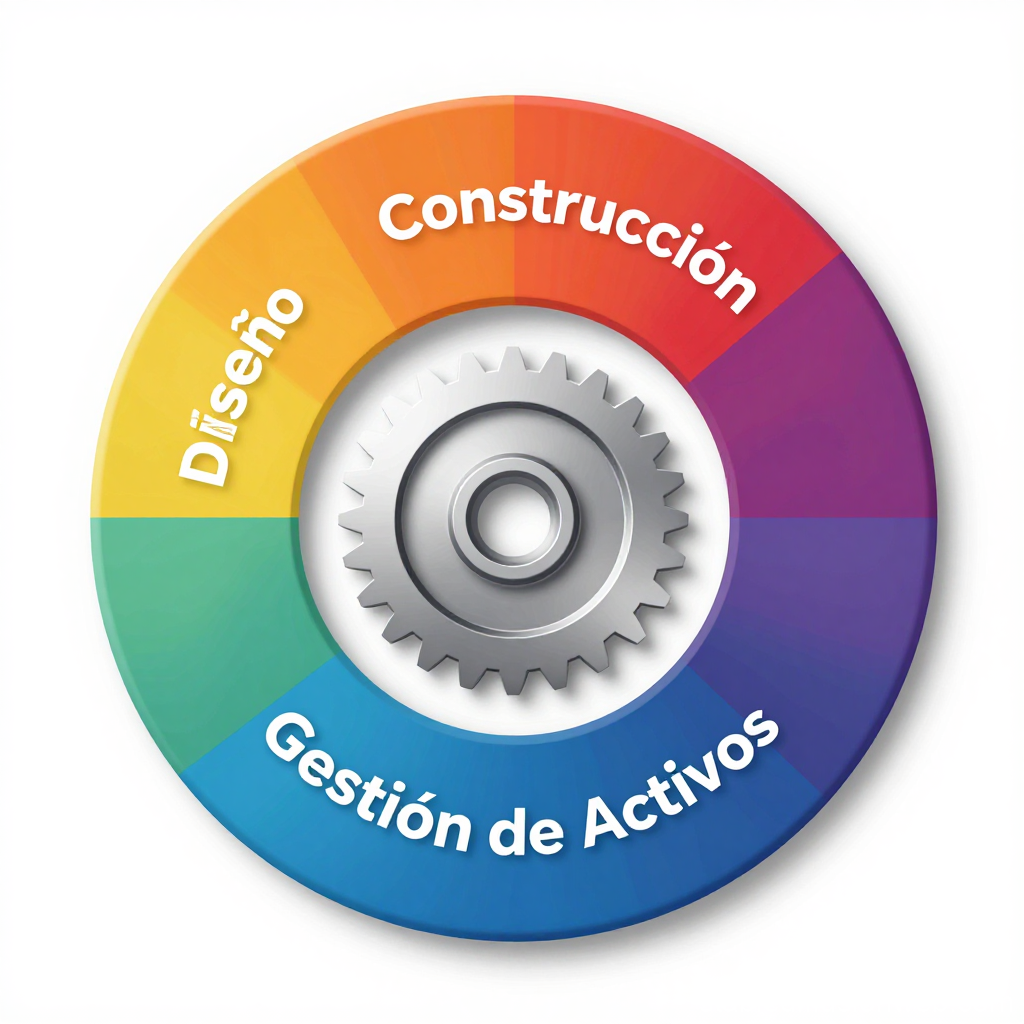 Circular Asset Management Diagram with Gear Center