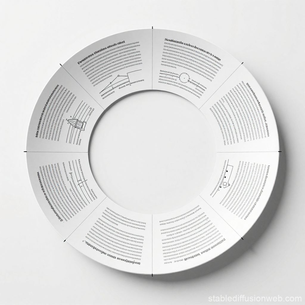 Circular Exam Cheat Sheet with Diagrams and Text