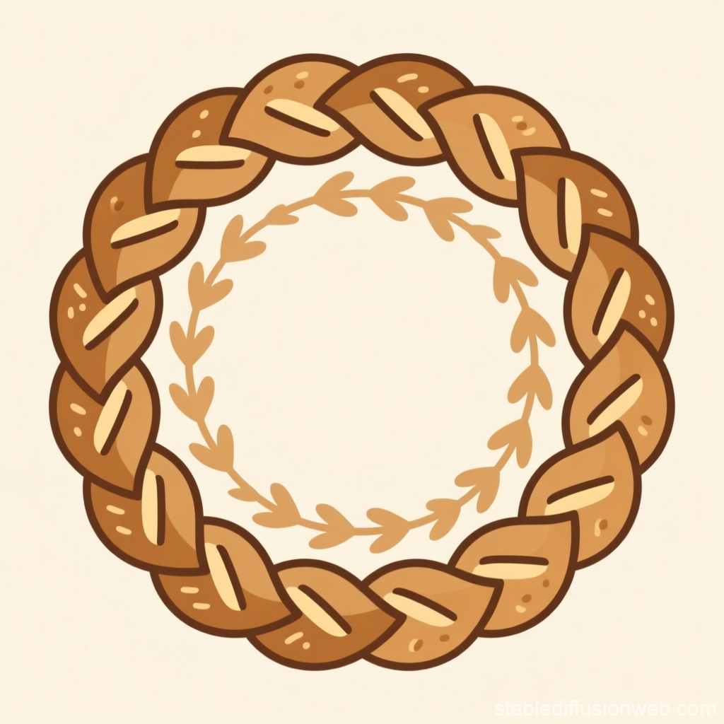 Circular Pigtail Bread Ornament Vector