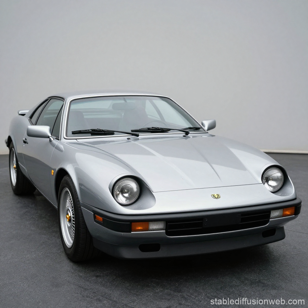 Classic 90s Silver Sports Car with Sleek Design