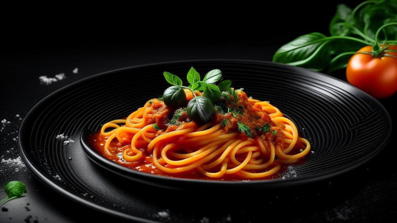 Classic Italian Spaghetti with Tomato Sauce and Basil