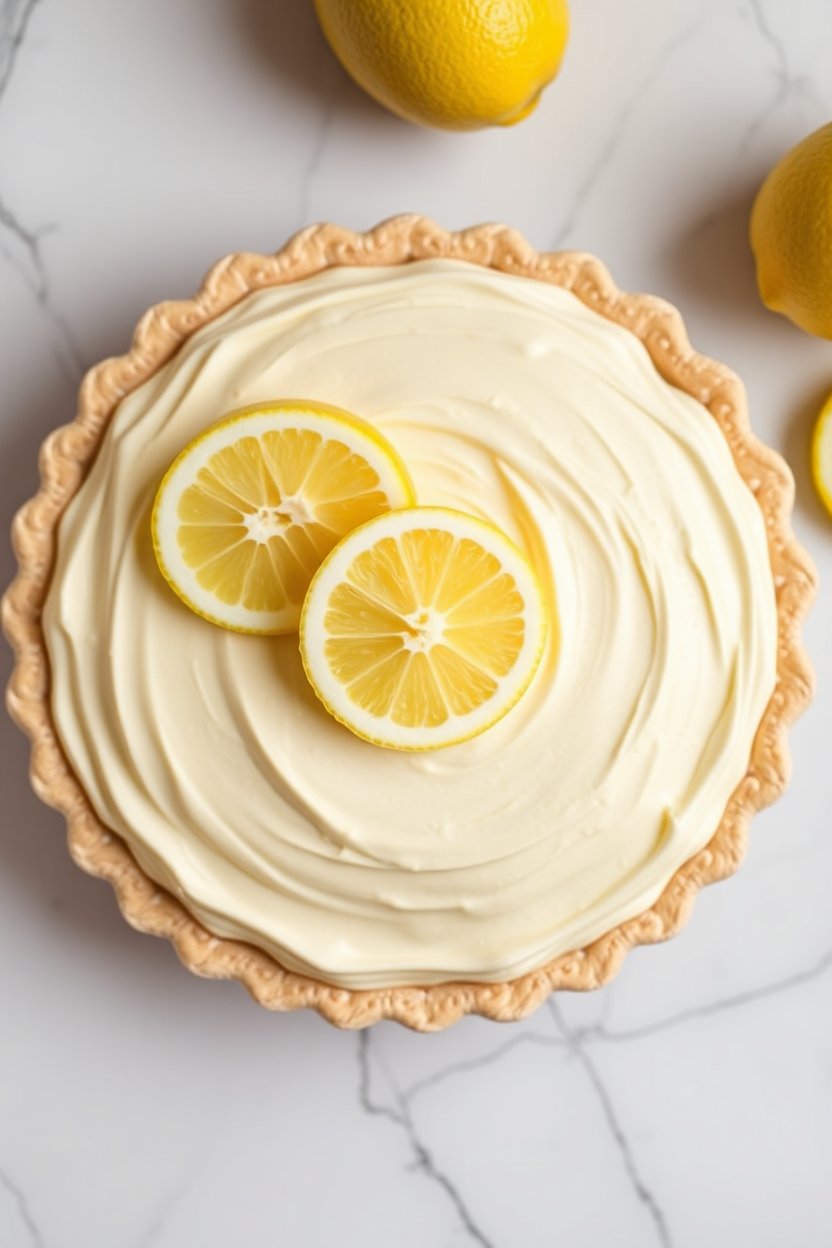 Classic Lemon Pie with Fresh Lemon Garnish