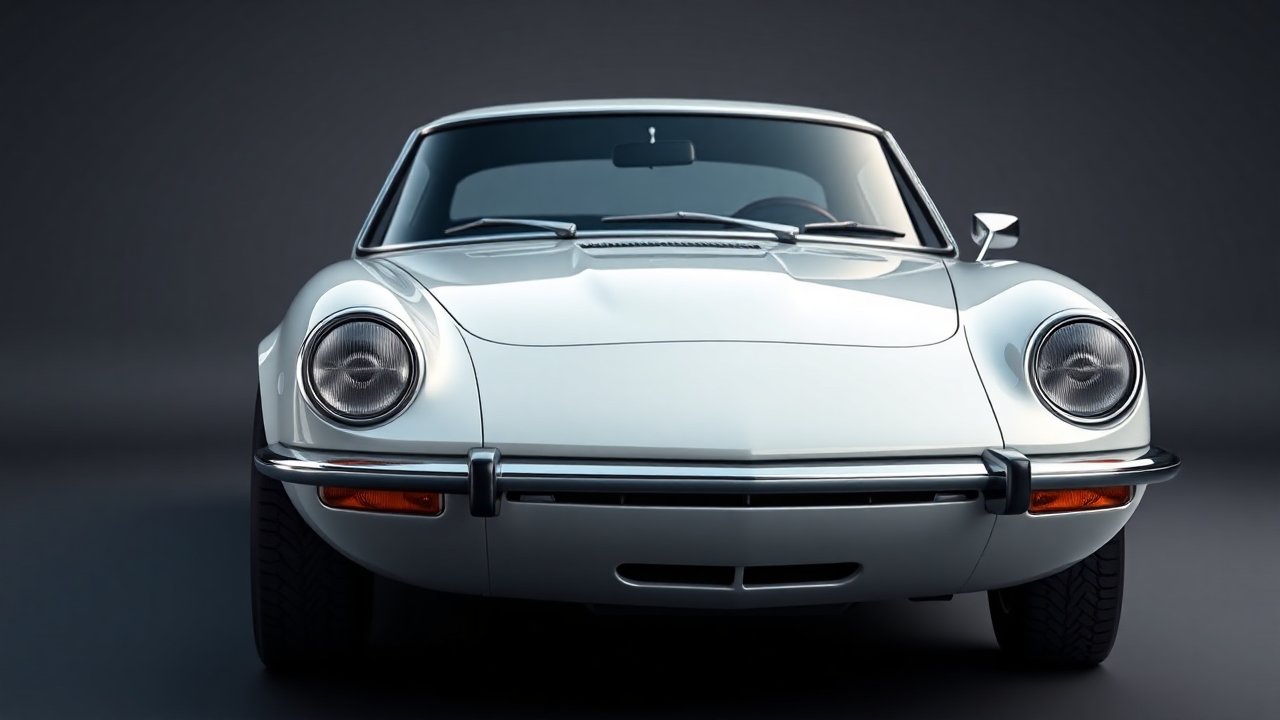 Classic Retro Sports Car Front View