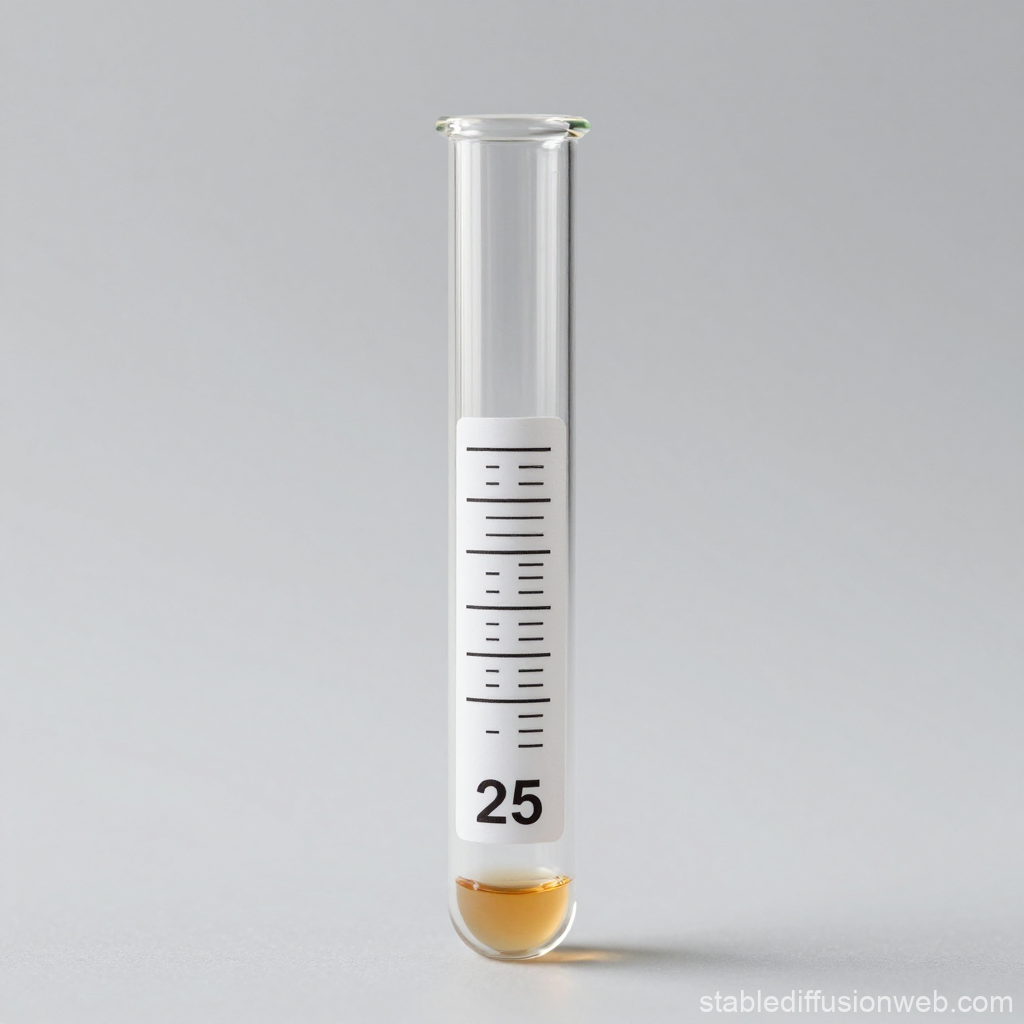 Clear Test Tube with Amber Liquid on Neutral Background