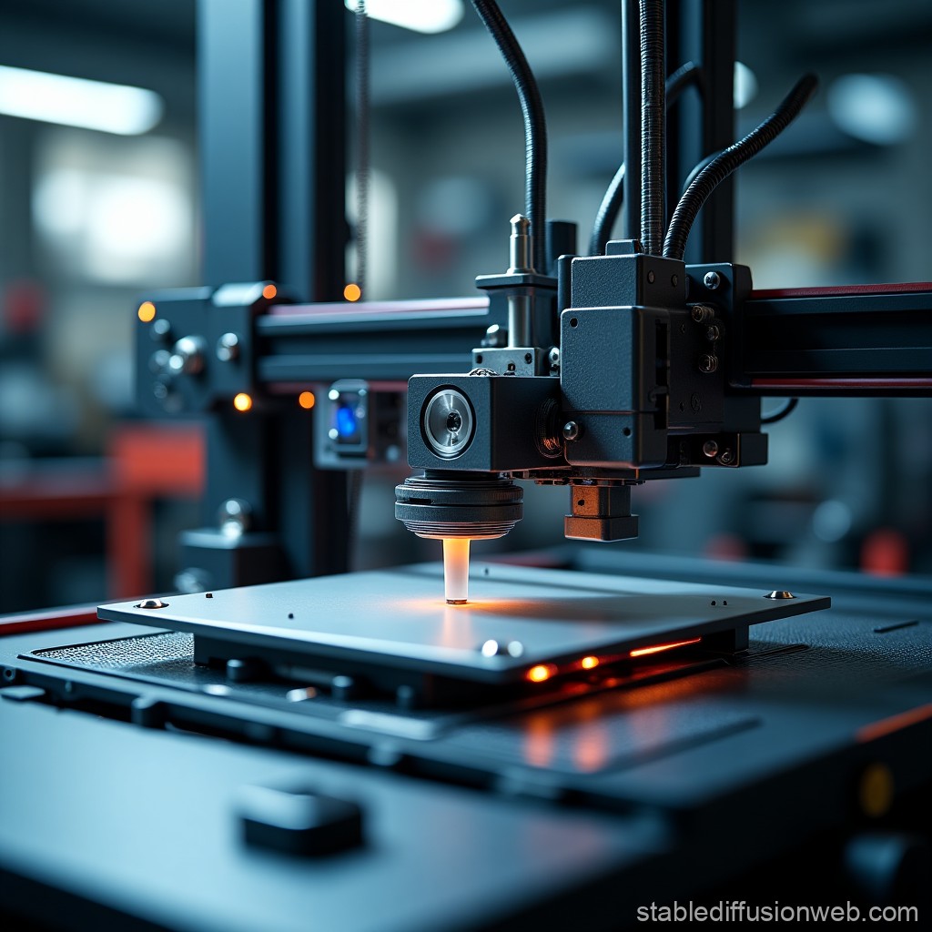 Close-up of a 3D Printer in Action