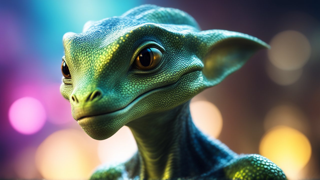 Close-up of a Beautifully Detailed Alien Creature