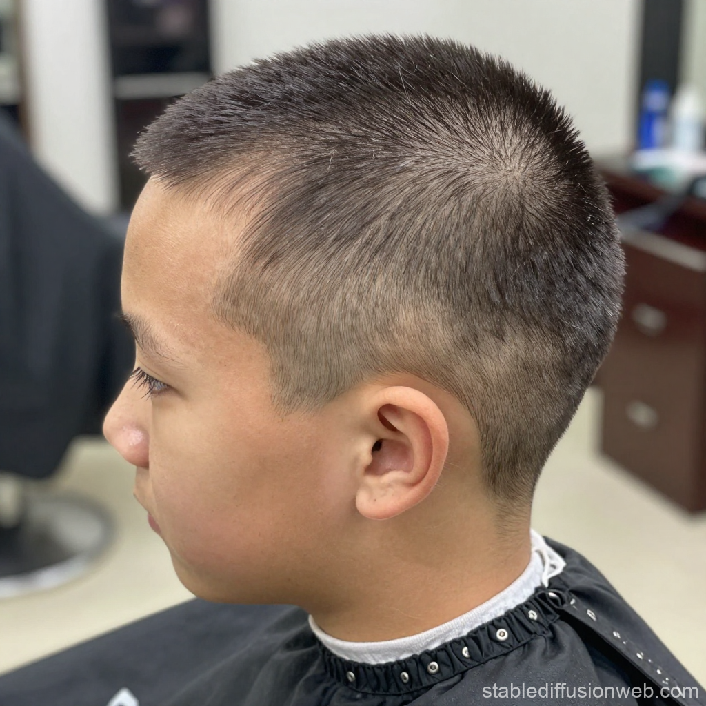 Close-up of a Buzzcut Hairstyle on a Young Man