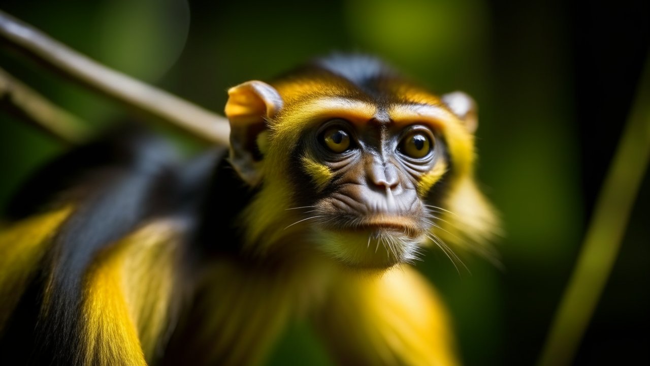 Close-up of a Colorful Monkey in Natural Habitat