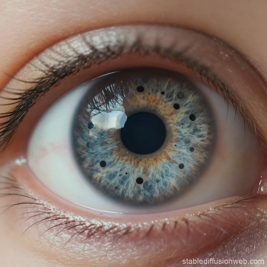 Close-up of a Human Eye with Detailed Iris Texture