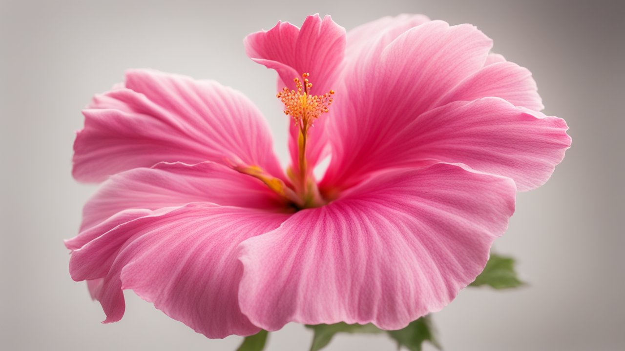 Close-up of a Perfect Pink Hibiscus Flower