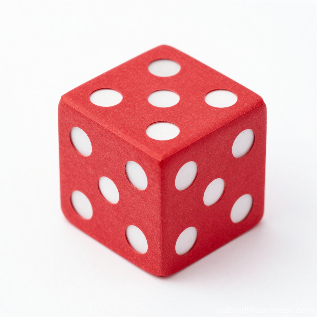 Close-up of a Red Dice with White Dots