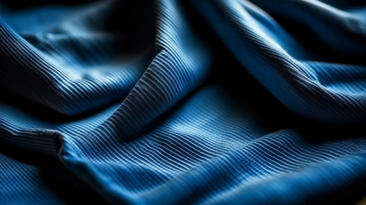 Close-up of Blue Denim Fabric Texture