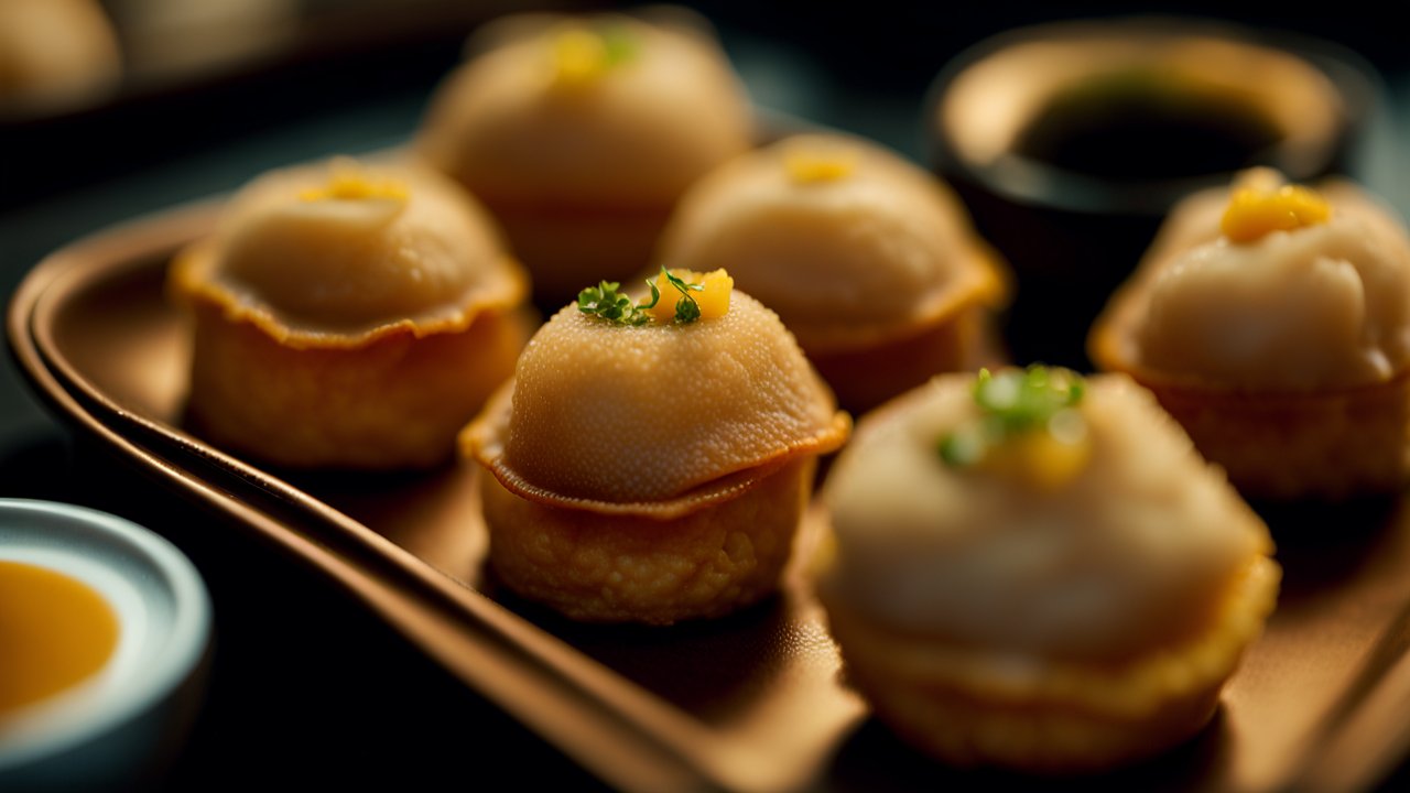 Close-up of Delicious Pani Puri Indian Snack