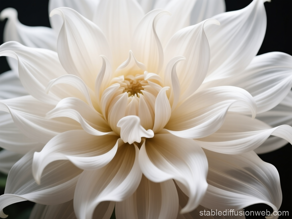 Close-up of Elegant White Dahlia Petals