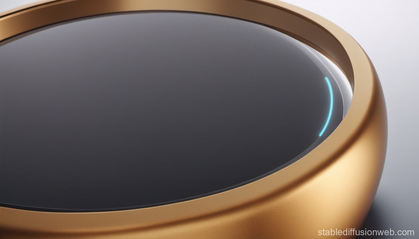 Close-up of Sleek Gold Smart Device with Black Screen